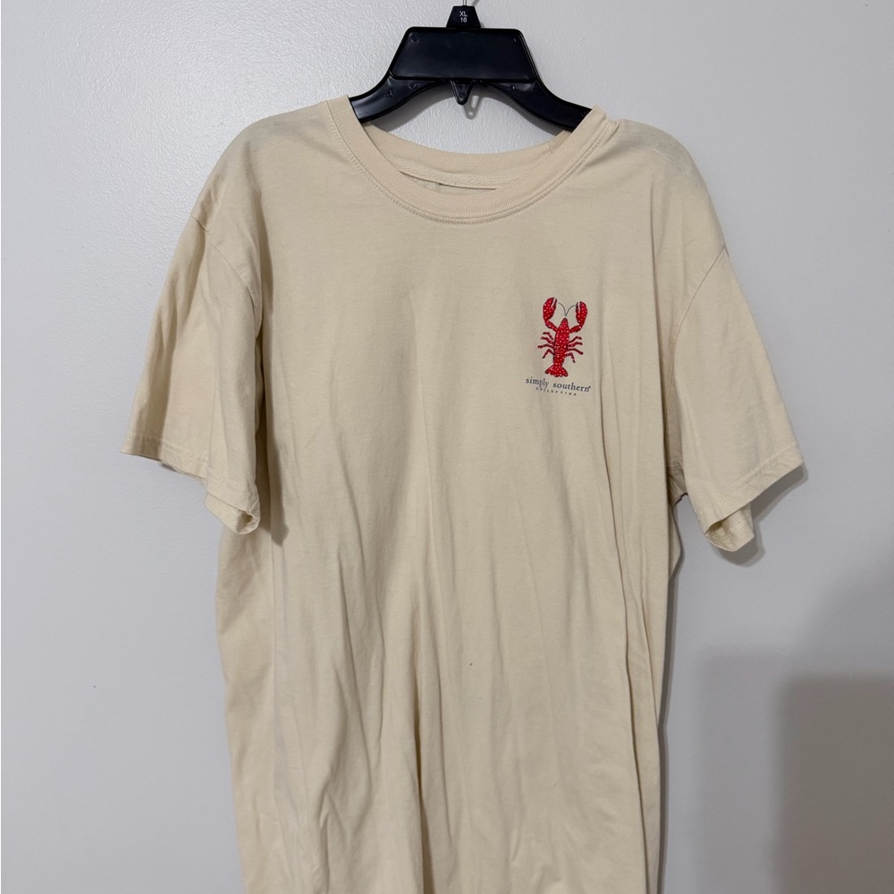 Simply Southern Beige Tee with Red Lobster Graphic